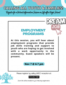 Virtual Information Session for Life after High School - Employment Programs