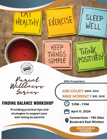poster describing parent wellness workshop