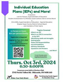 Individual Education Plans information session