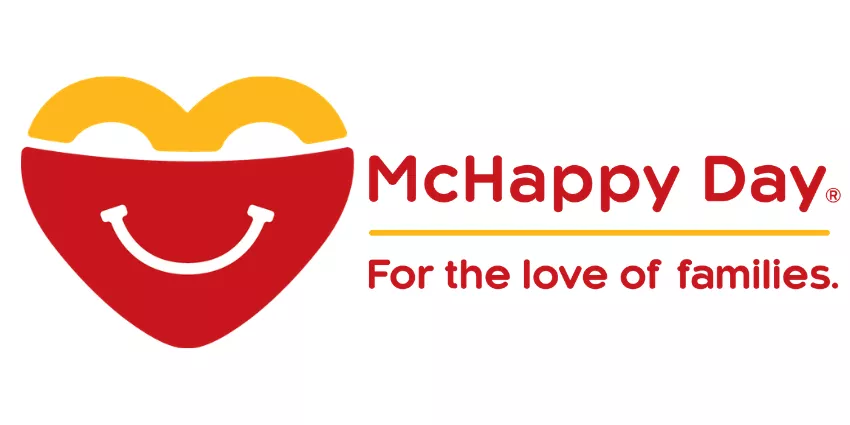 McHappy Day logo with heart and smile design and tagline For the love of families