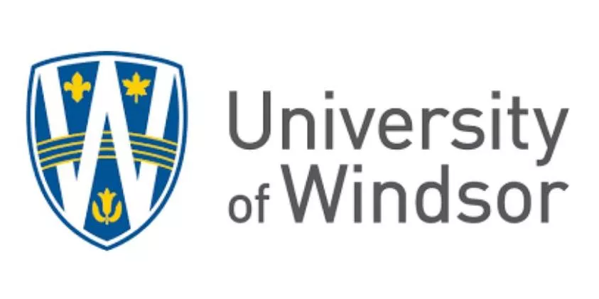 University of Windsor logo with blue and gold shield and text University of Windsor.