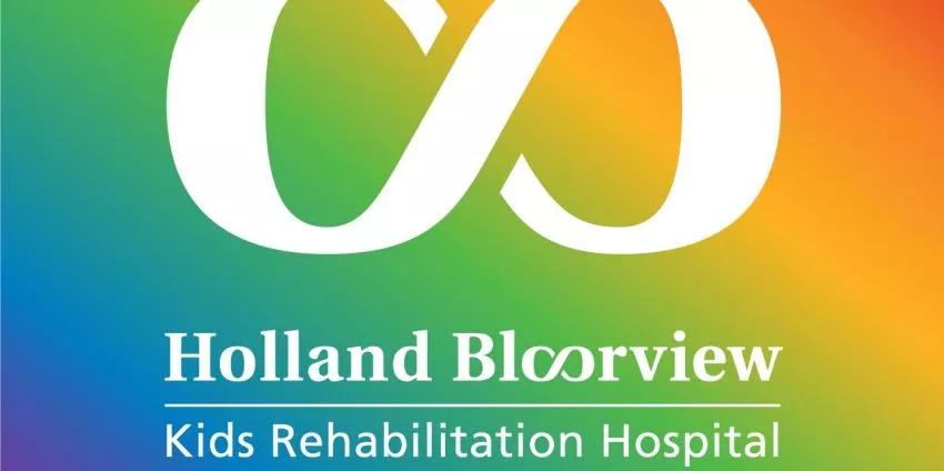 Holland Bloorview Kids Rehabilitation Hospital logo on a green to orange gradient background