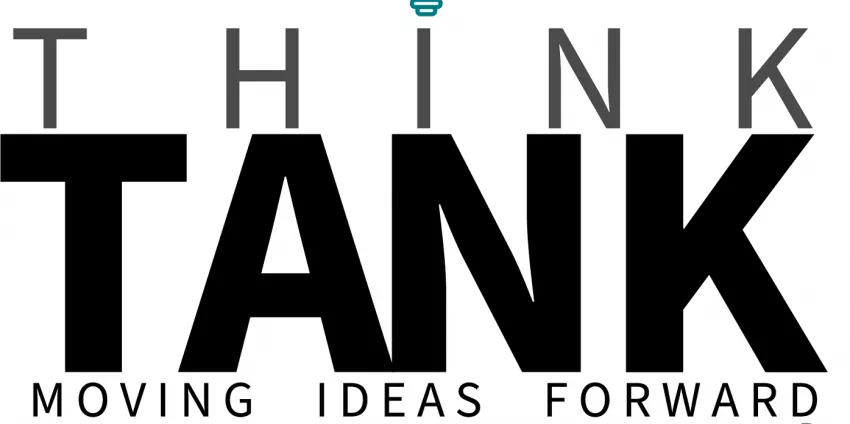 Think Tank logo with light bulb over I and text Moving Ideas Forward below.