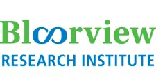 Bloomview Research Institute logo with green and blue text and blue capital letters below